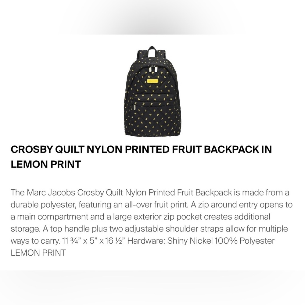 Authentic Marc Jacobs Backpack - Picture 8 of 8
